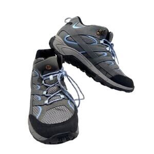 Merrell Moab II Mid Waterproof Hiking Boots Womens 6.0 Grey / Periwinkle Lace Up